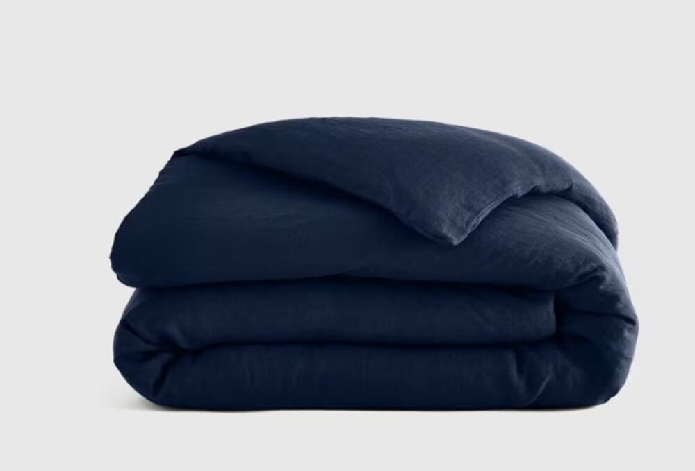 Quince European Linen Duvet Cover Navy Blue Full Queen Duvet ONLY NEW